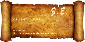 Zipser Ervin névjegykártya